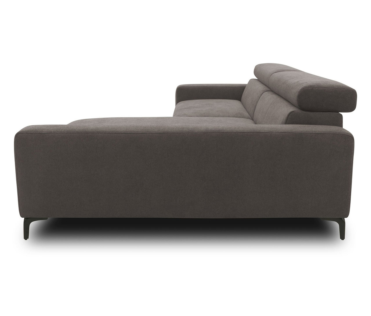 DOMO collection Sofa, grau rechts in Seitenansicht.