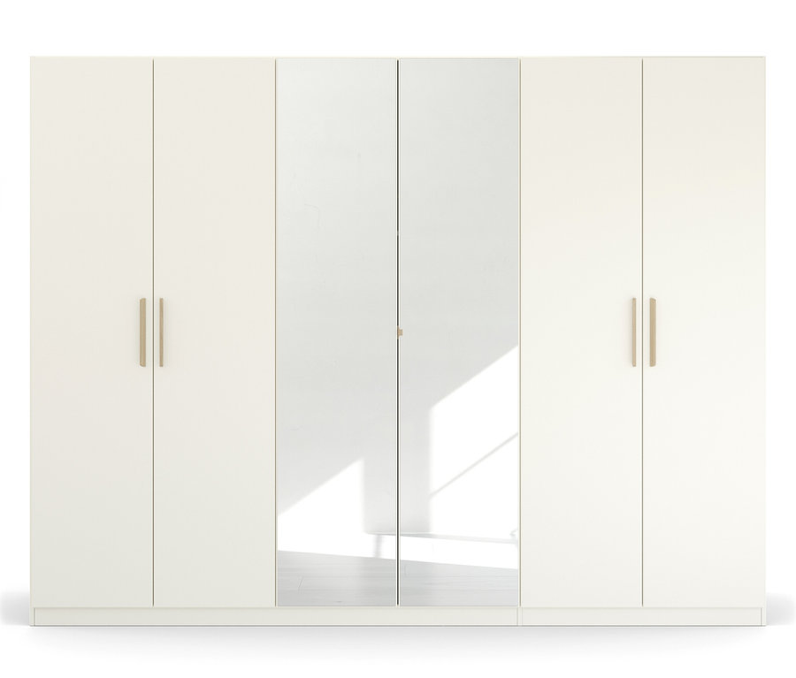 Weißer Rauch Kleiderschrank »Quadra-Spin« mit Spiegeltüren in der Mitte.