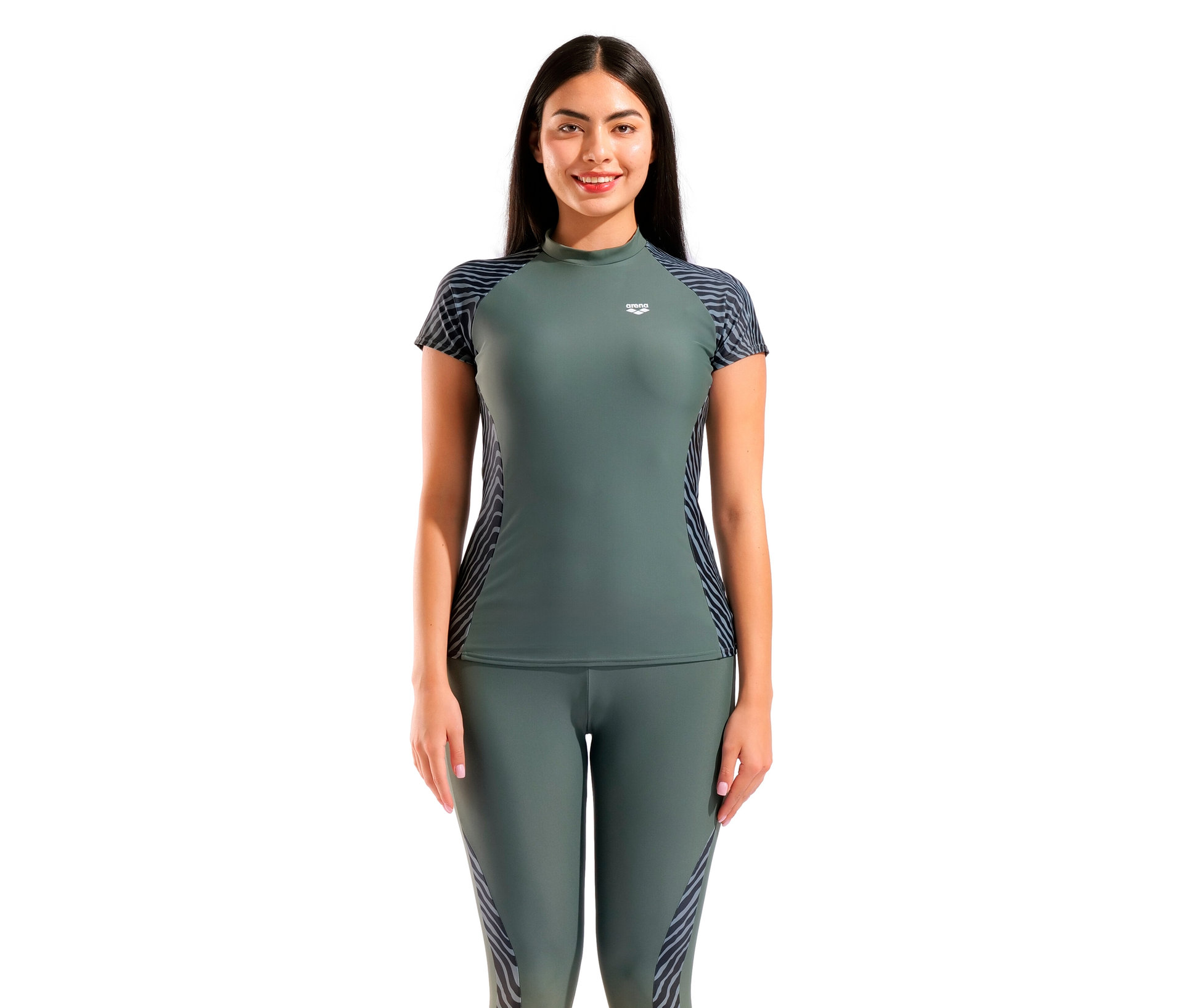 Damen-UV-Schutz-Rash-Allover-Kurzarm-Schwimmshirt - Damen - Gr. XL