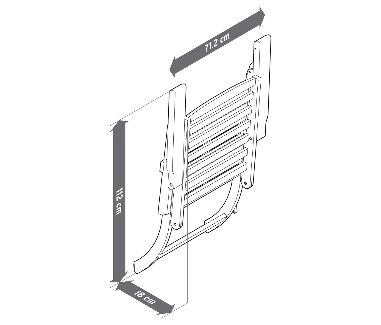 Zusammengeklapptes, 4-teiliges Garten-Lounge-Set mit Premium-Kissen, mit Massangaben.