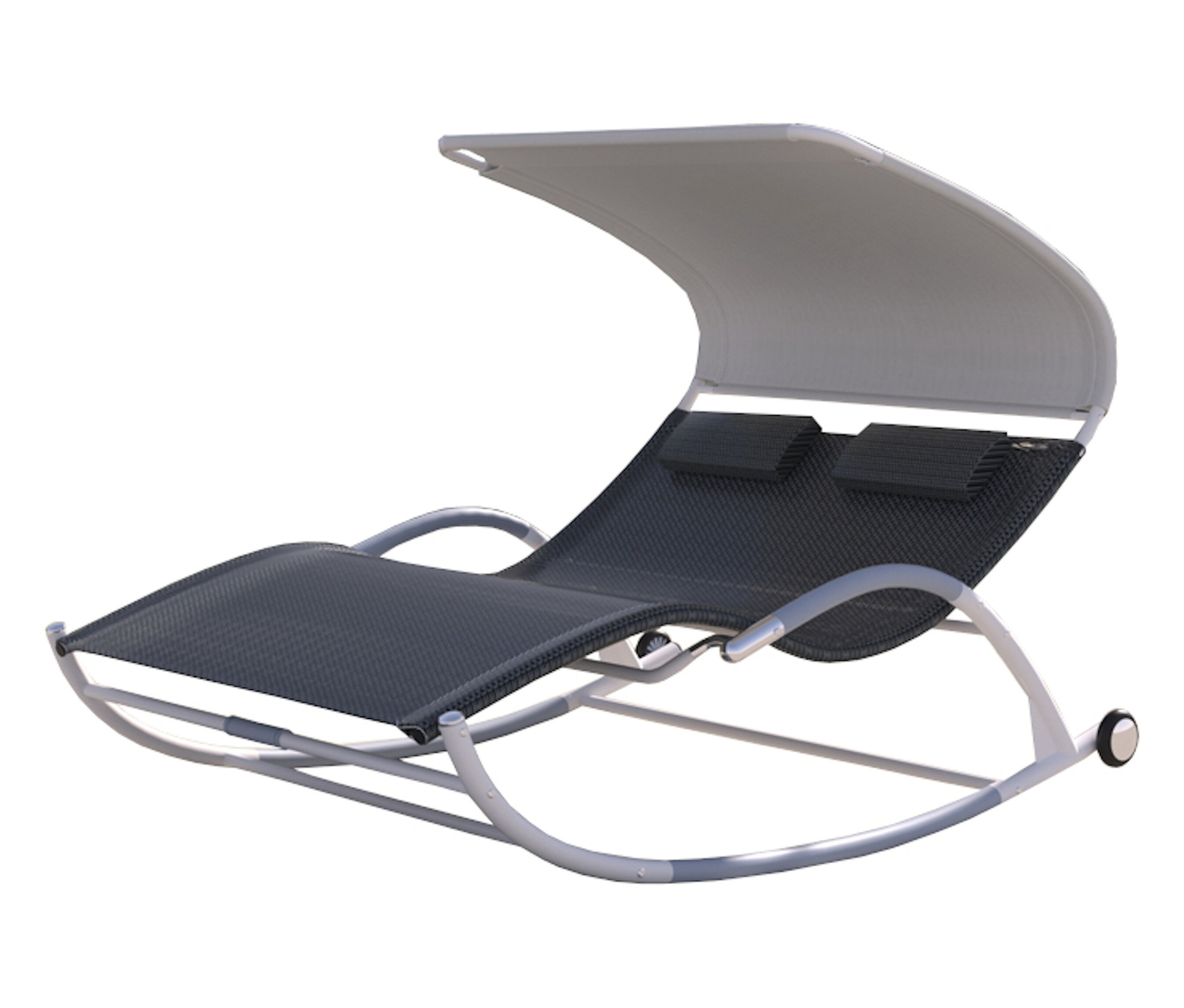 Leco Doppelschaukelliege mit Rädern - 206x165x146cm - anthrazit -