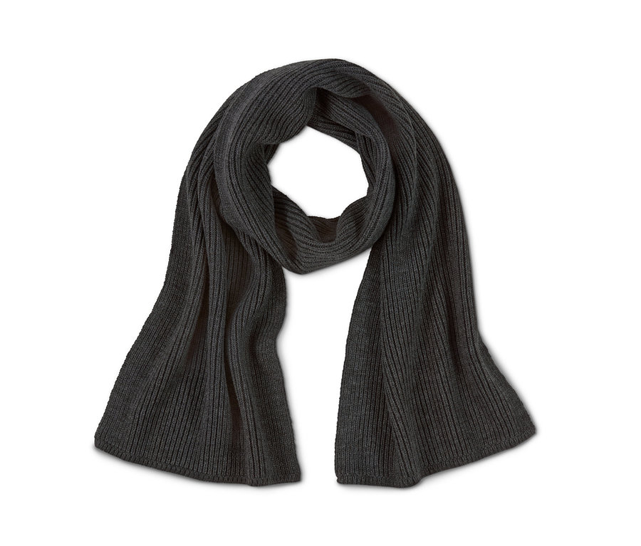 Anthrazit melierter Strickschal.