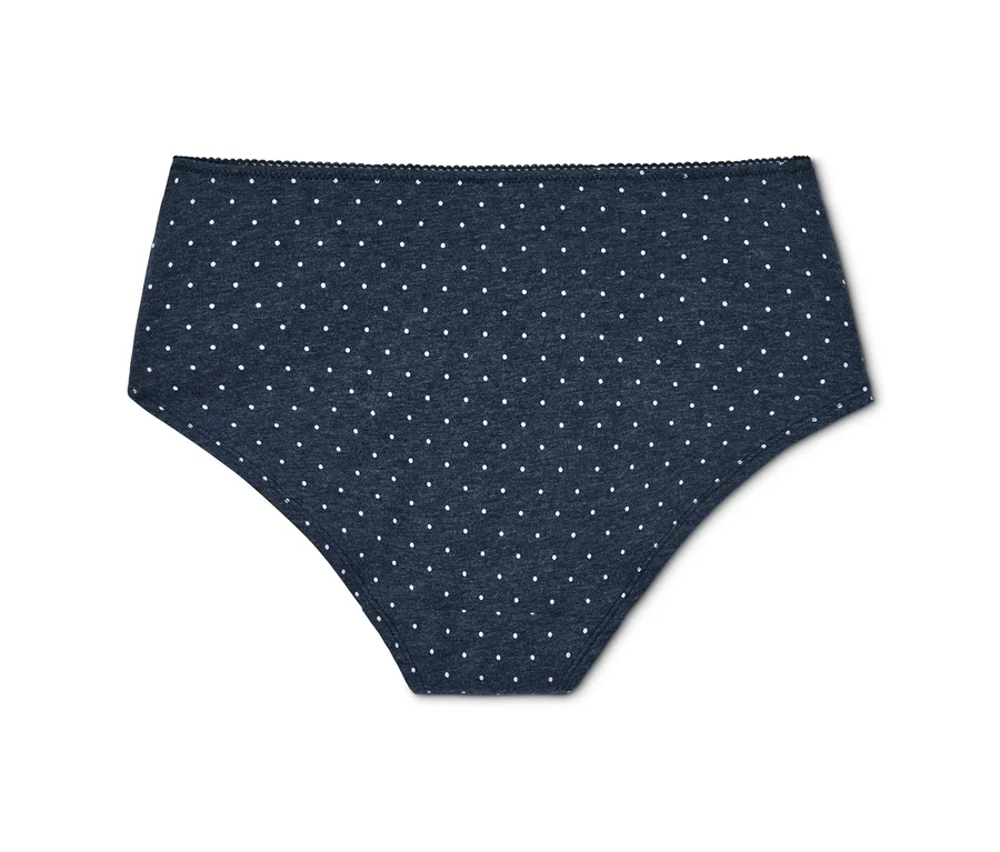 Dunkelblaue 2 Pantys mit weißen Punkten.