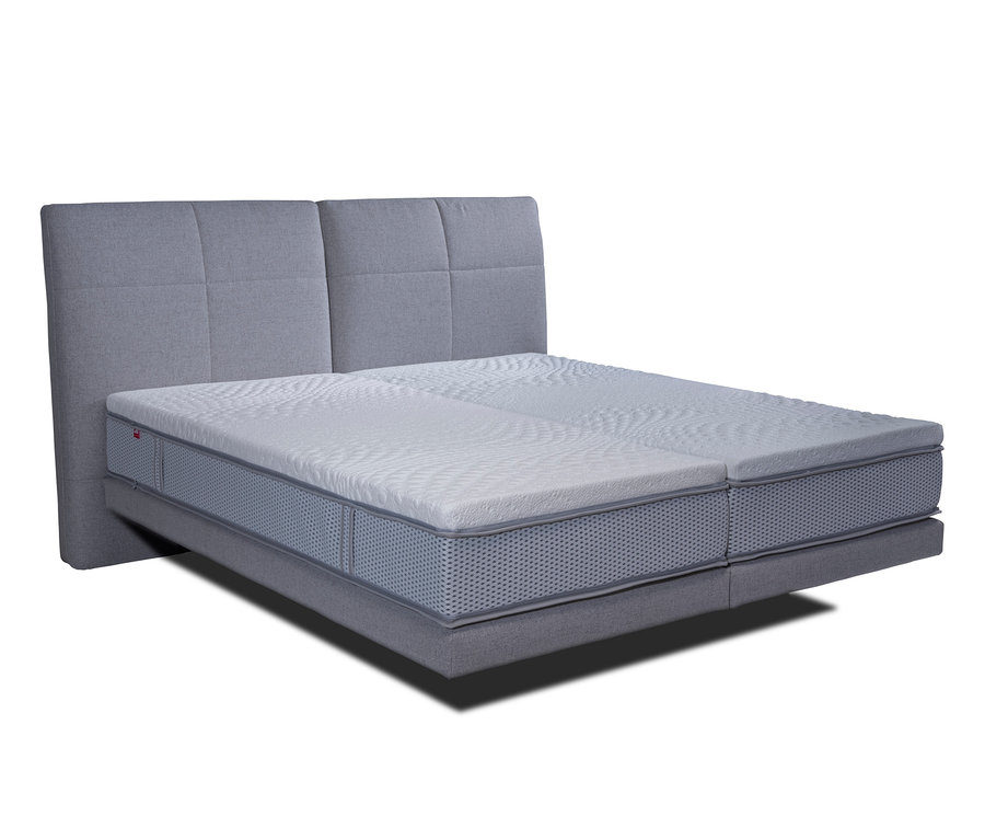 Kieselgraues Boxspringbett »Levana«, 180 x 200 cm.