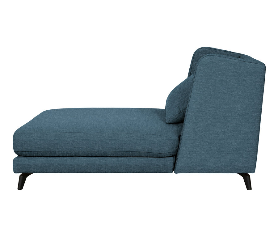 Detailansicht der brillantblauen Chaiselongue »Samira«.