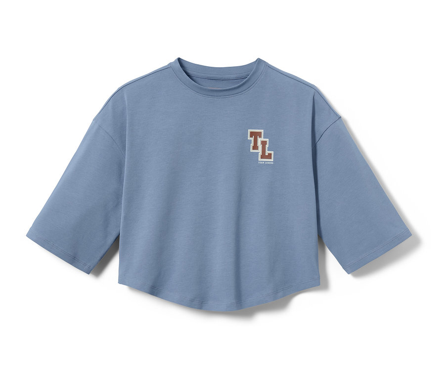 Blaues Kurzarm-T-Shirt mit TL-Logo