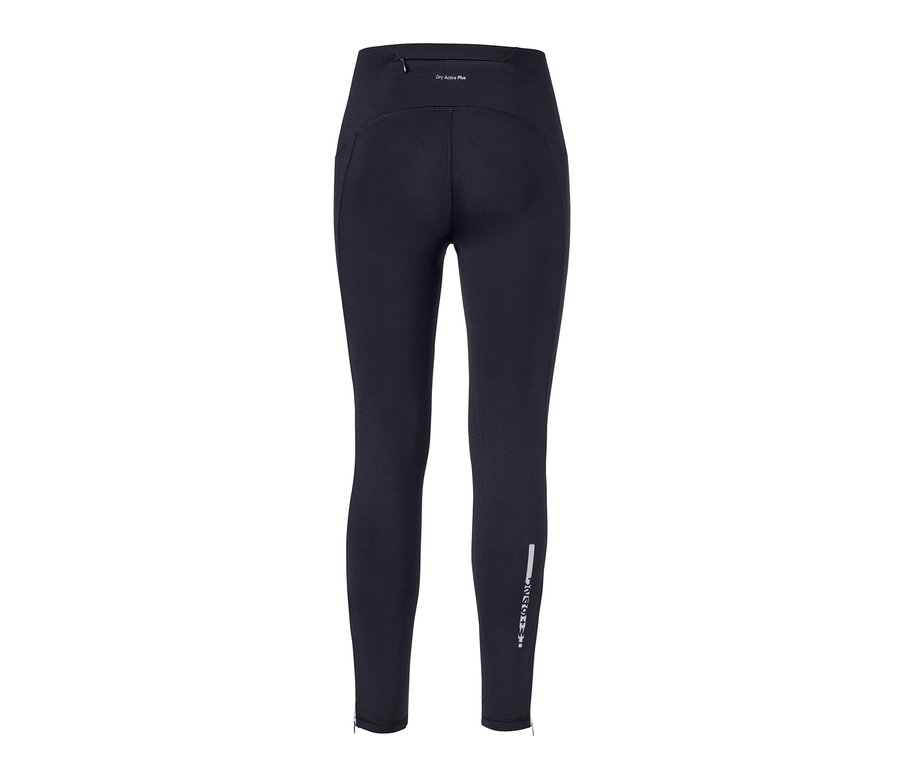 Schwarze Thermo-Lauftight von hinten.