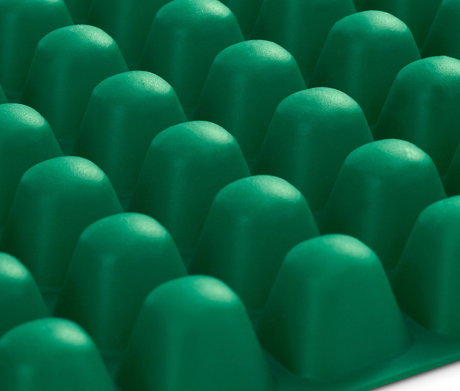 Nahaufnahme einer grünen Dauerbackmatte.