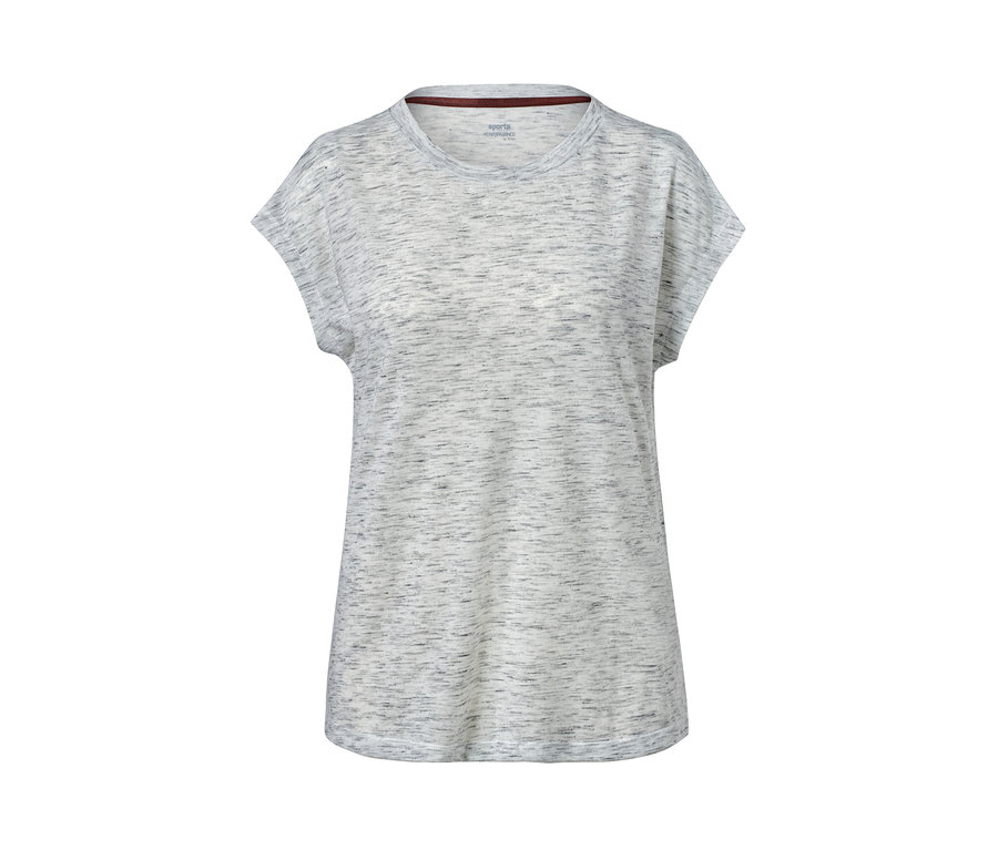 Beige meliertes Sportshirt.