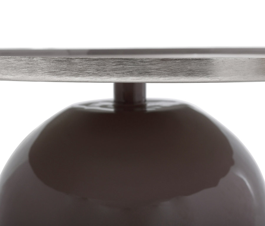 Detailaufnahme von Kayoom-Beistelltisch »Art Deco 525« in Grau-Silber.