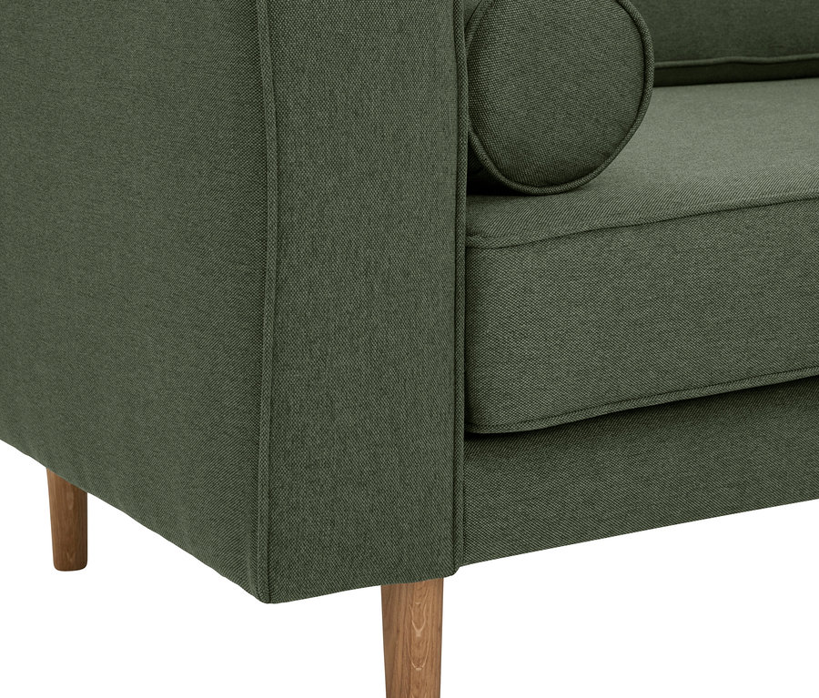 Detailansicht des grünen 3-Sitzer-Sofas "Jules".