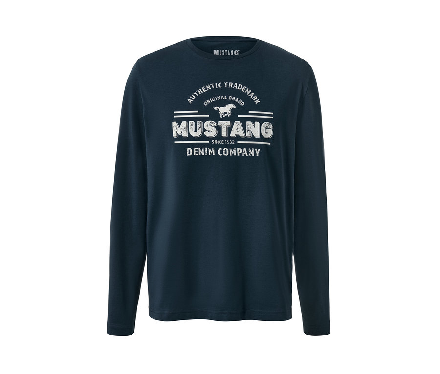 Blaues Longsleeve »Mustang«.