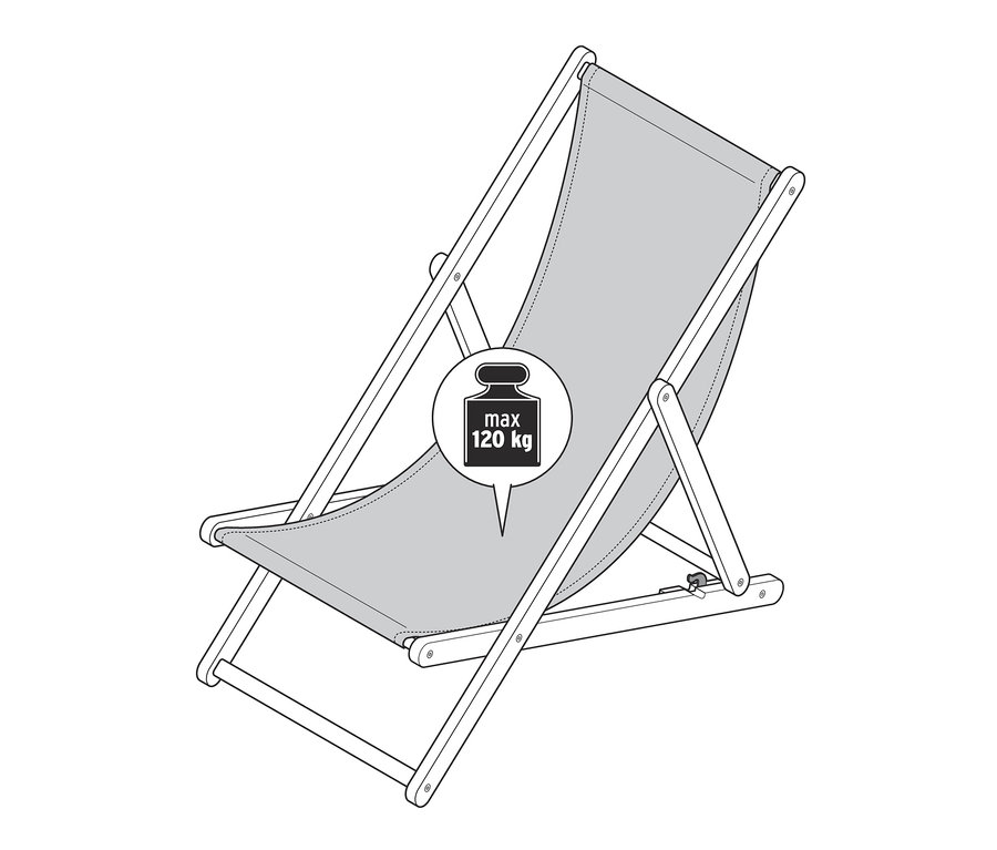 Illustration eines Klappliegestuhls.
