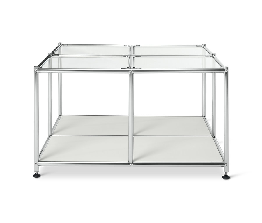 Weißer Couchtisch Metall »CN3« mit 4 Glasplatten.