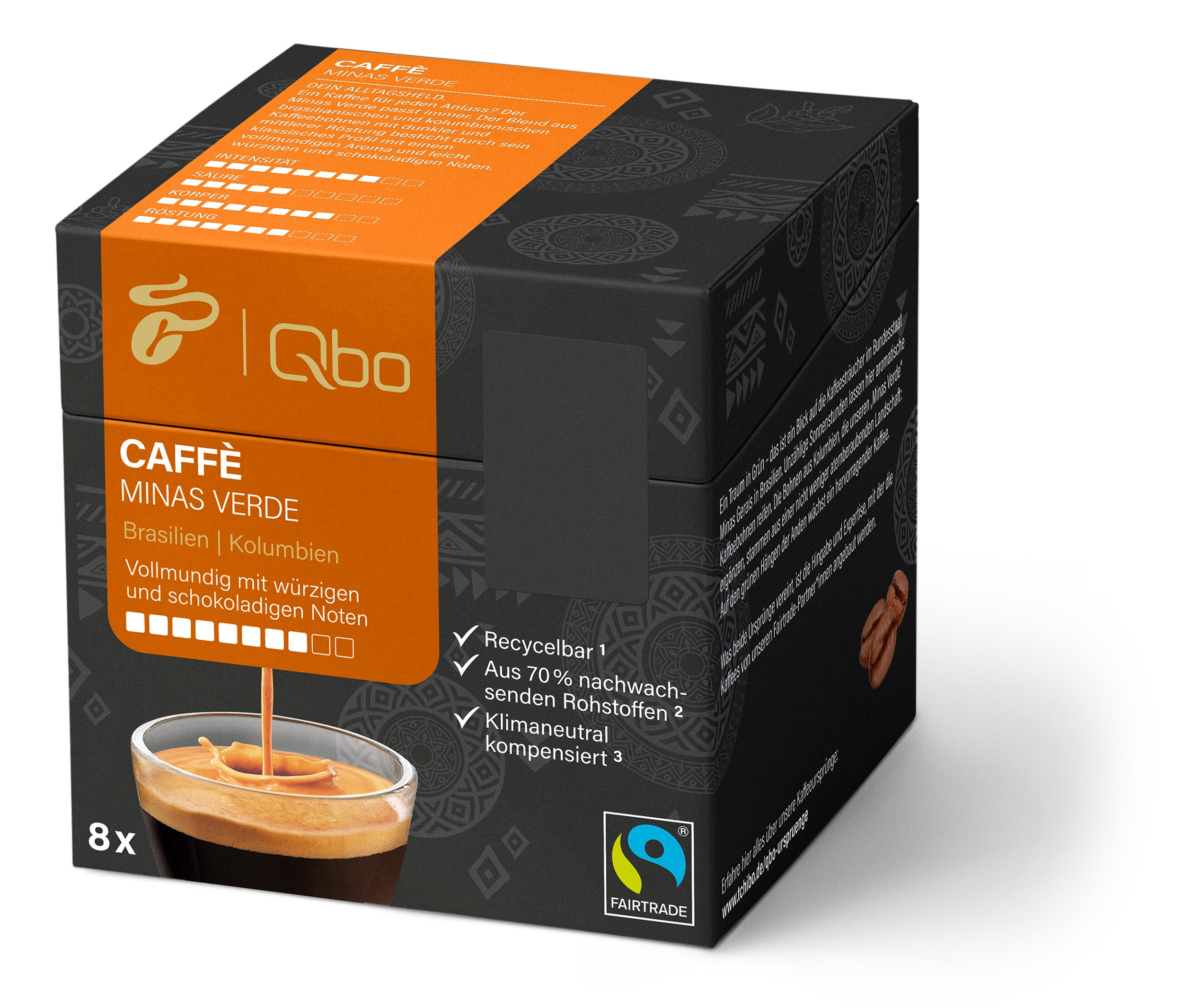 Qbo Caffè Minas Verde - 8 Kapseln - Intensität: 8/10