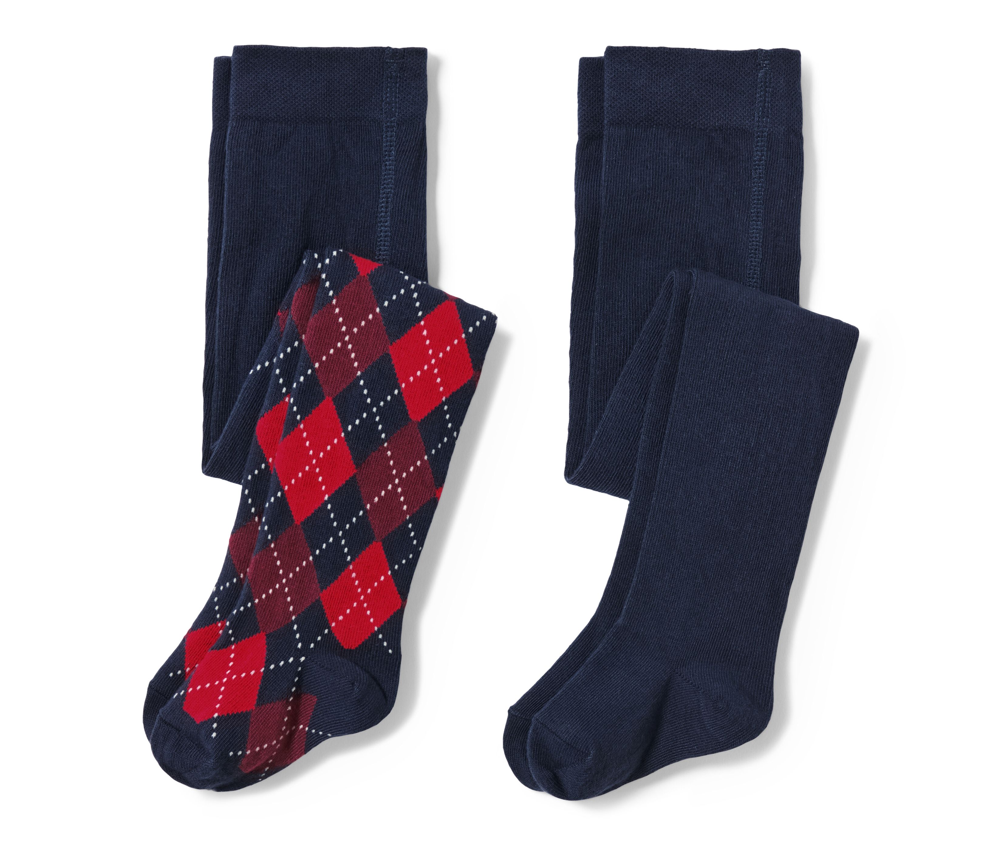 Tchibo - 2 Kinder-Strumpfhosen mit Argyle-Muster - Herren - Gr. 146/152 - dunkelblau