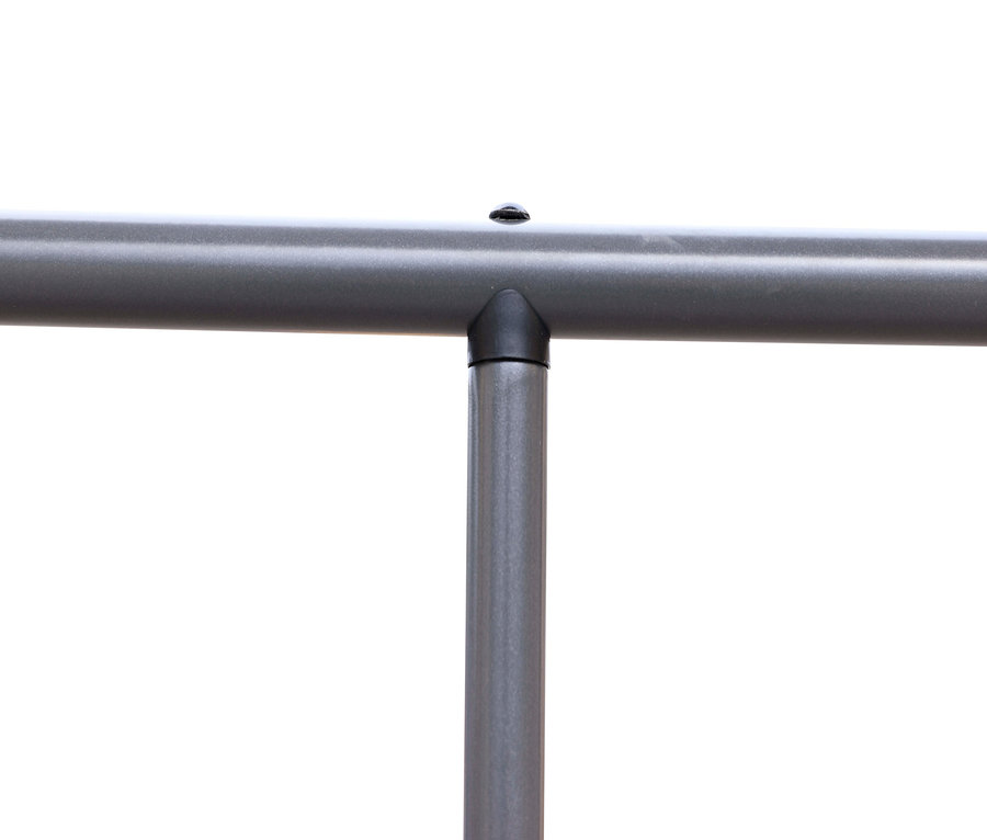 Detailansicht eines grauen Profi-Grillpavillons, XXL.