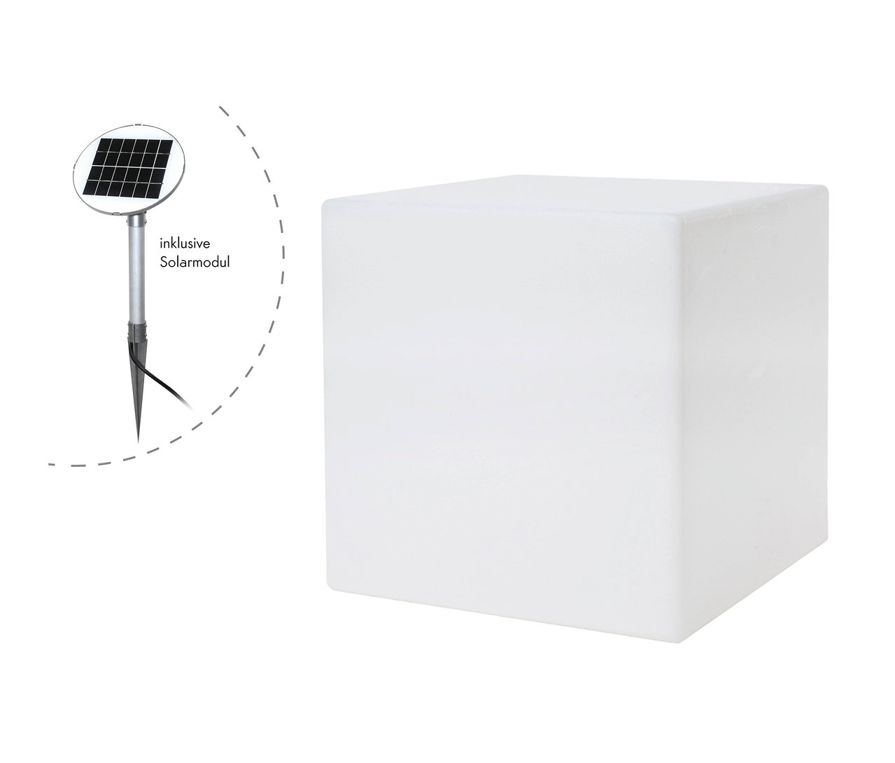 Weißer Solar LED Solar-Würfel.