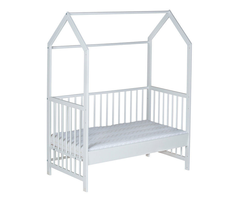 Weißes Schardt Baby-Hausbett »Micky«, 60 x 120 cm.