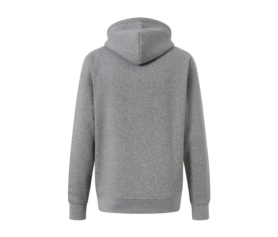 Graue Kapuzenjacke.