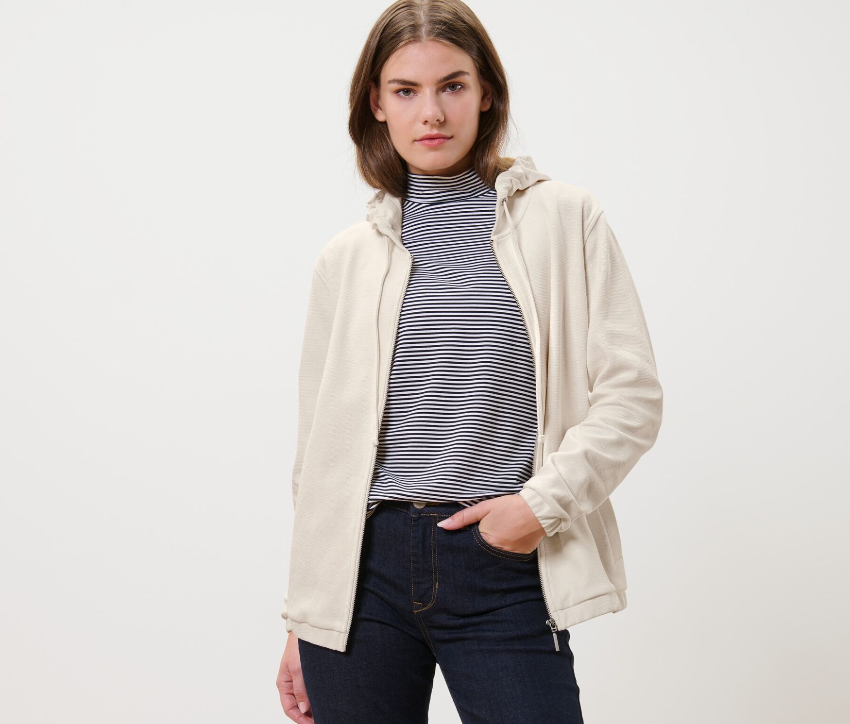 Thumbnail - Tchibo - Sweatjacke - Damen - Gr. L - creme