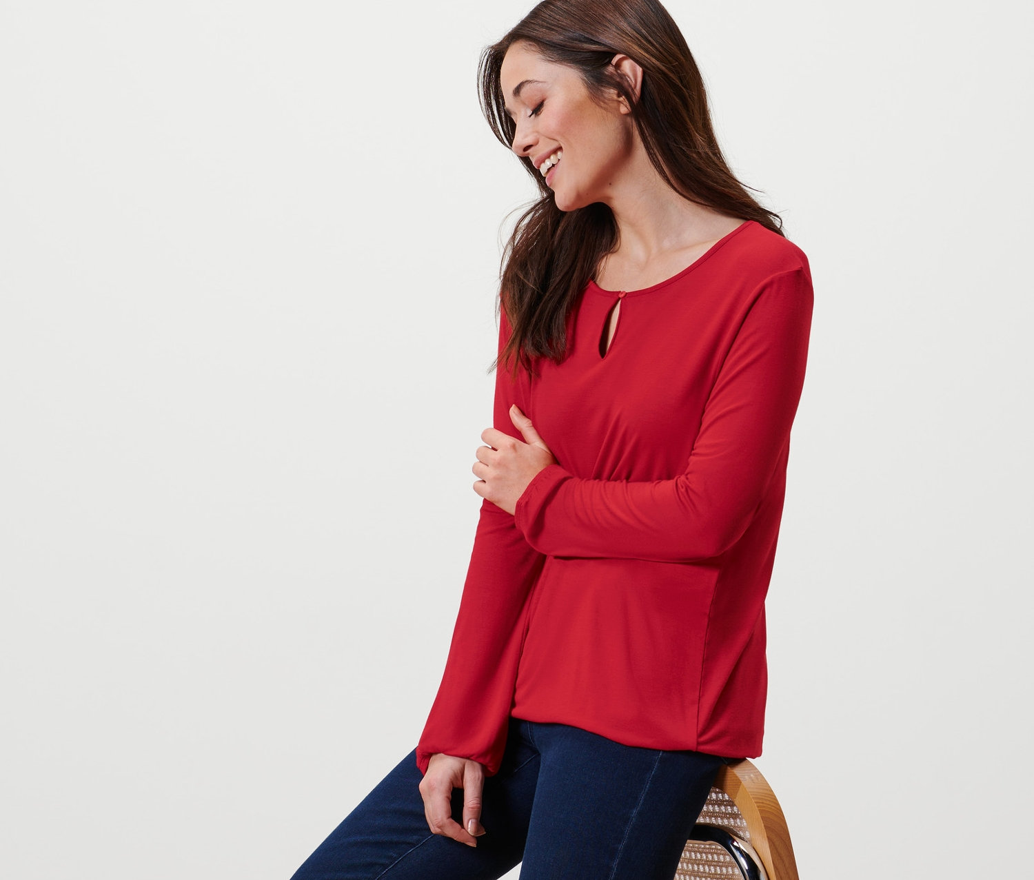 Thumbnail - Tchibo - Blusenshirt - Damen - Gr. L - rot