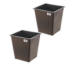 Geflecht und Kunststoffeinsätze braun