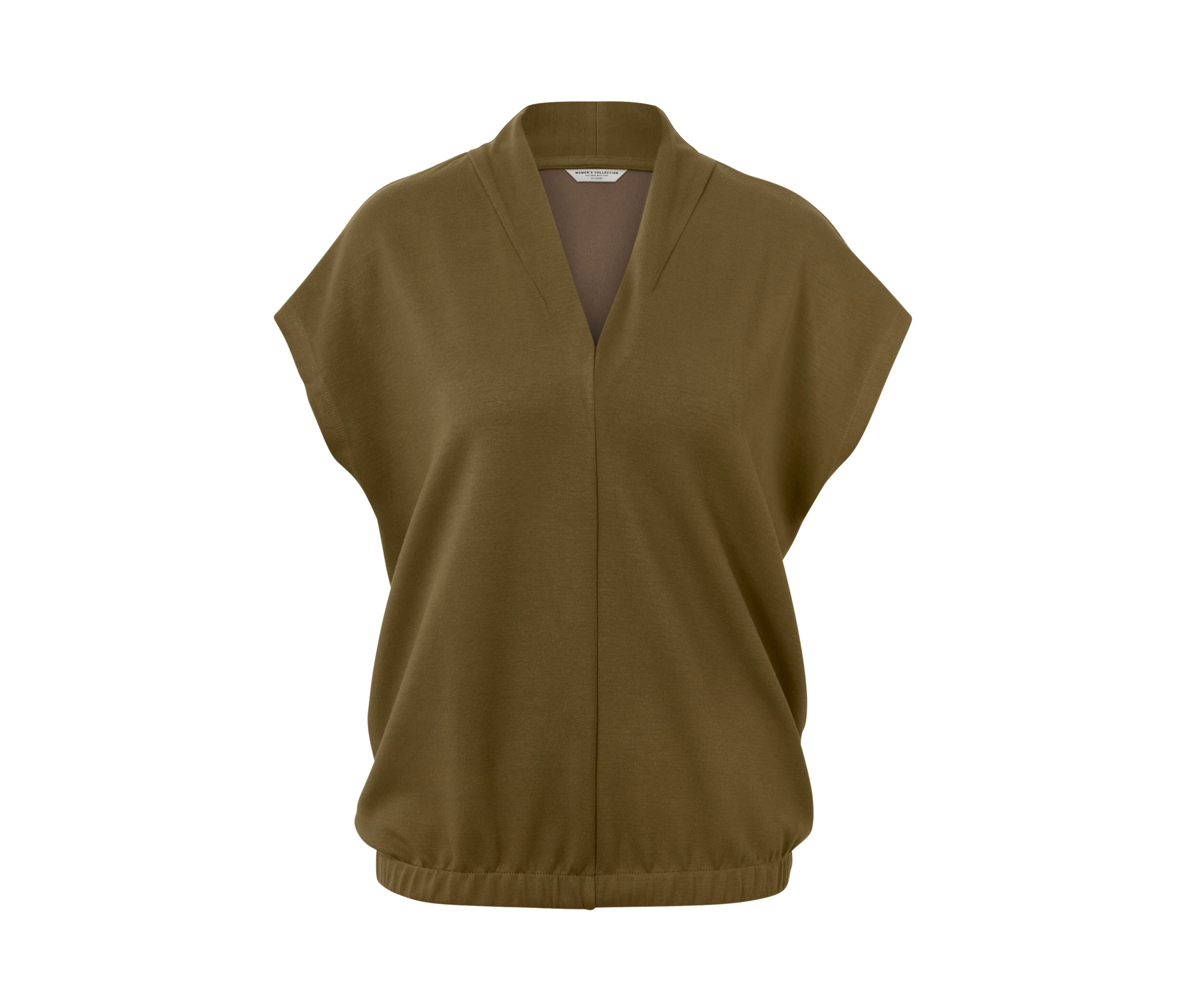 Tchibo - Blusenshirt mit V-Ausschnitt - Damen - Gr. XL - olivgrün