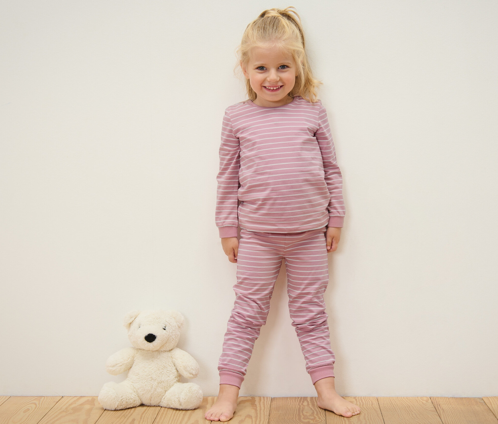 Thumbnail - Tchibo - 2 Kinder-Pyjamas - Mädchen - Gr. 110/116 - weiß