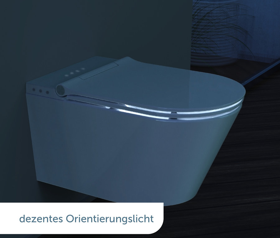 Beleuchtetes SCHÜTTE Dusch-WC »Cesari« im Badezimmer.