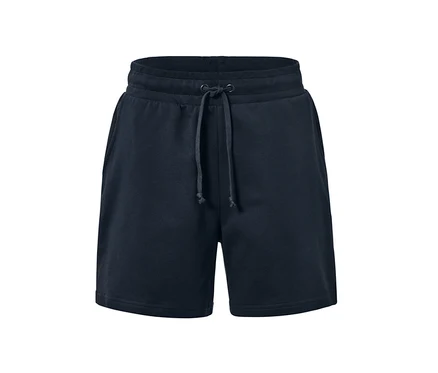 Dunkelblaue Sweatshorts.
