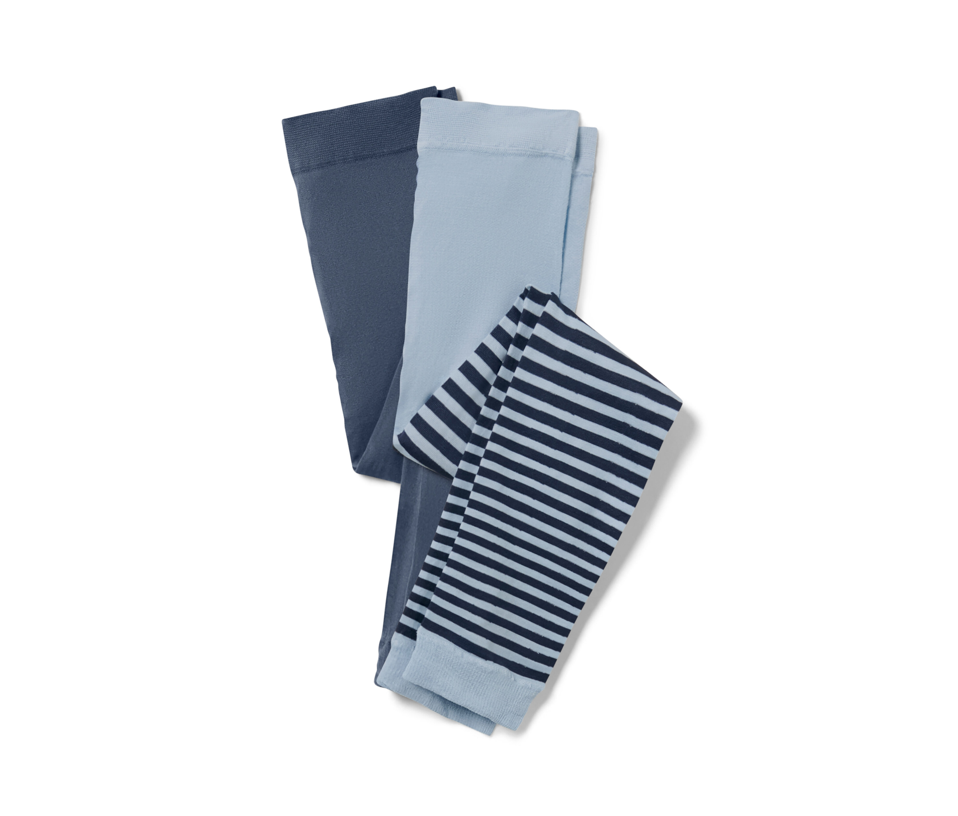 Tchibo - 2 Kinder-Feinstrumpf-Leggings - Mädchen - Gr. 86/92 - blau/gestreift