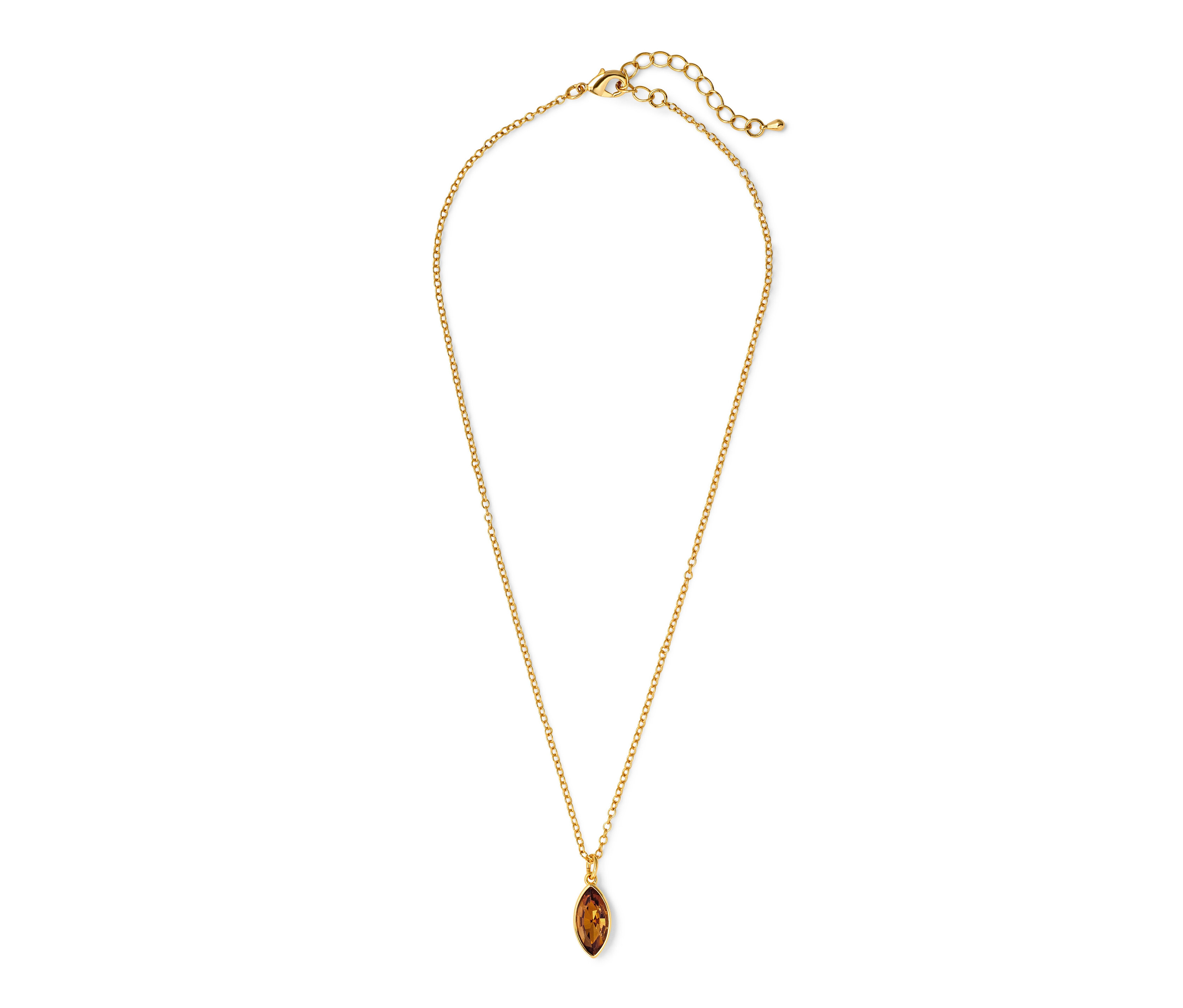 Tchibo - Kette mit Navette-Kristall - gelb