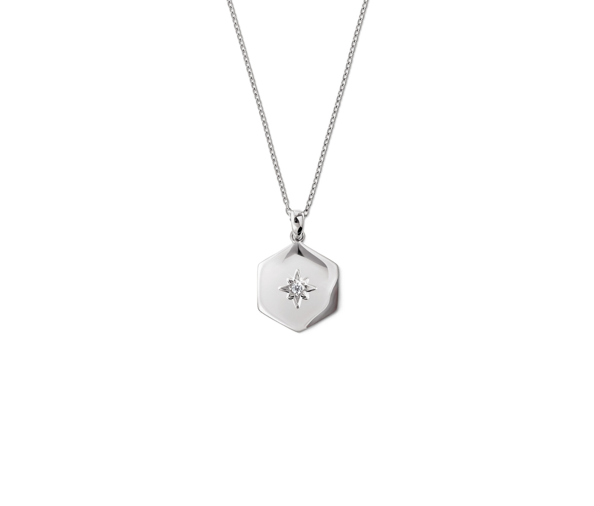 Silber Kette Hexagon - silber - silber