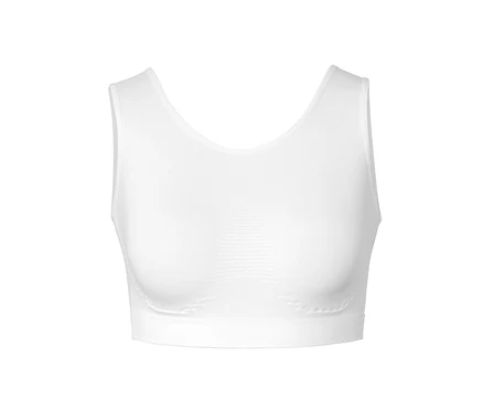 Detailansicht eines weißen Seamless-Bustiers.