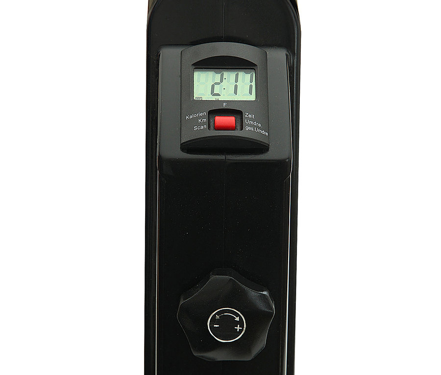 Detailansicht des Displays und des Einstellknopfes des Christopeit Mini Bike »MB 3«.