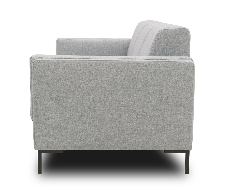 Seitenansicht des silberfarbenen LOOKS by Wolfgang Joop 2-Sitzer Sofas.