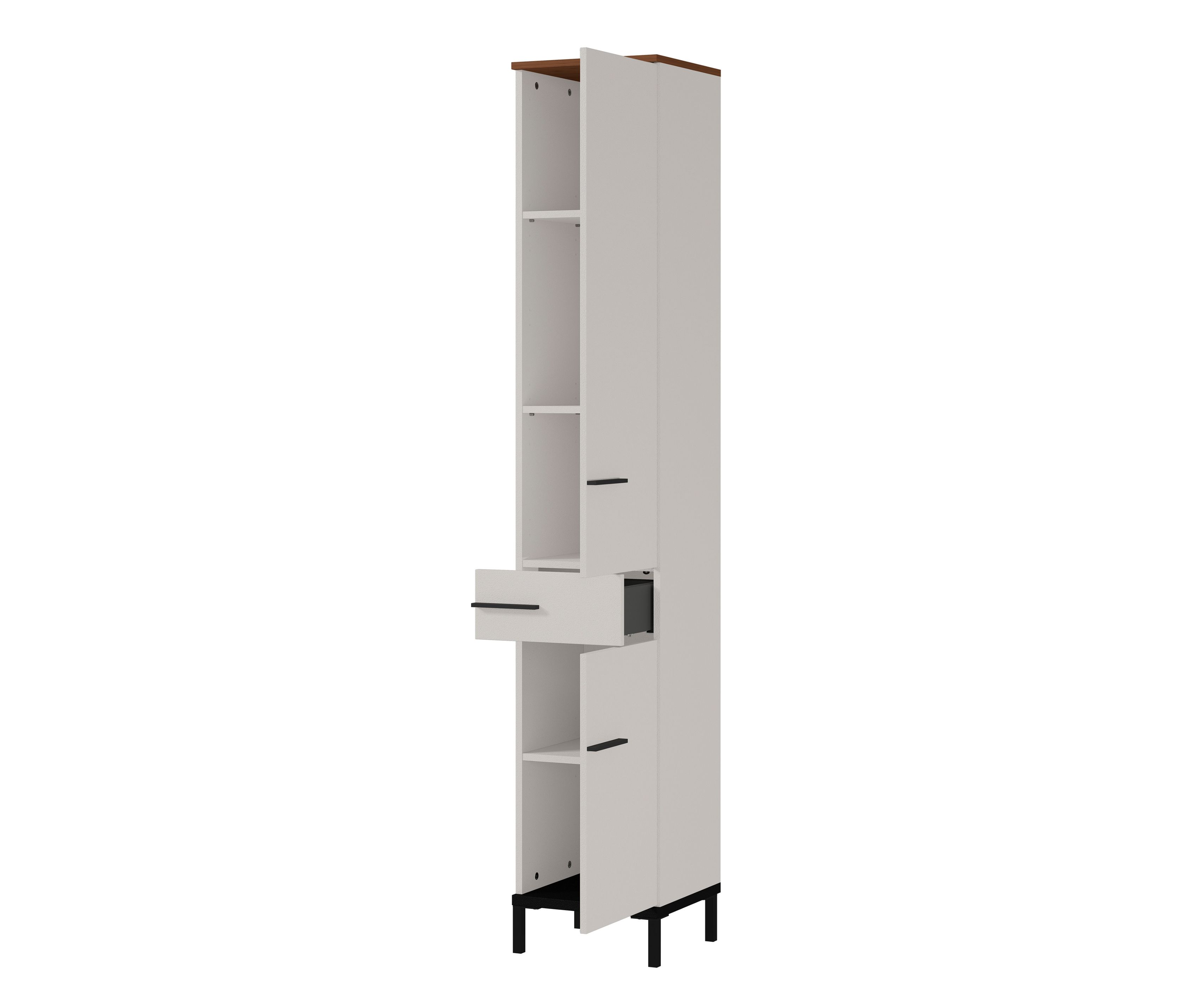 Tchibo - Hochschrank "Yonkers" Kaschmir/Nuss - 34x34x190cm - schwarz - Holz