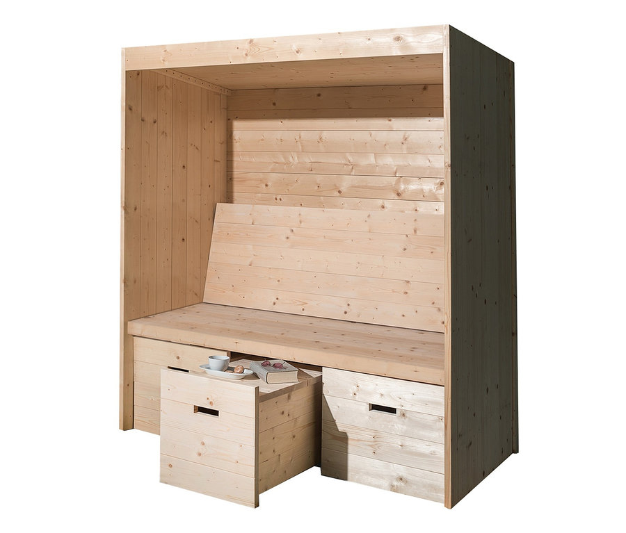 WEKA Sitzlaube »Bozen« mit Flachdach, ca. 171 x 85 cm, 28 mm aus Holz.