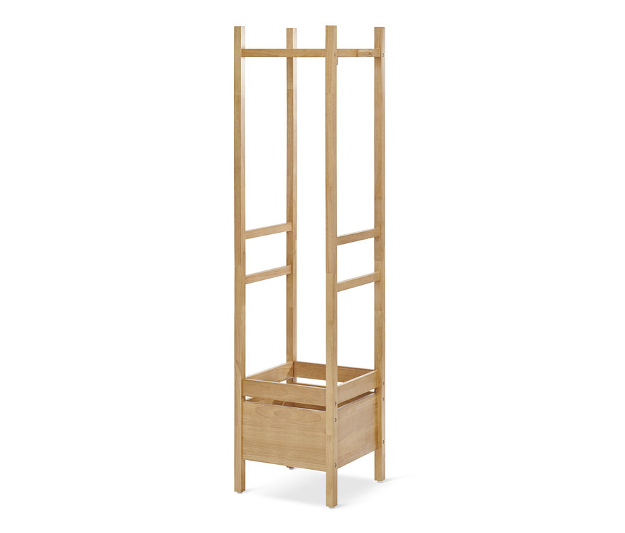 Heller Holzgarderobenständer.