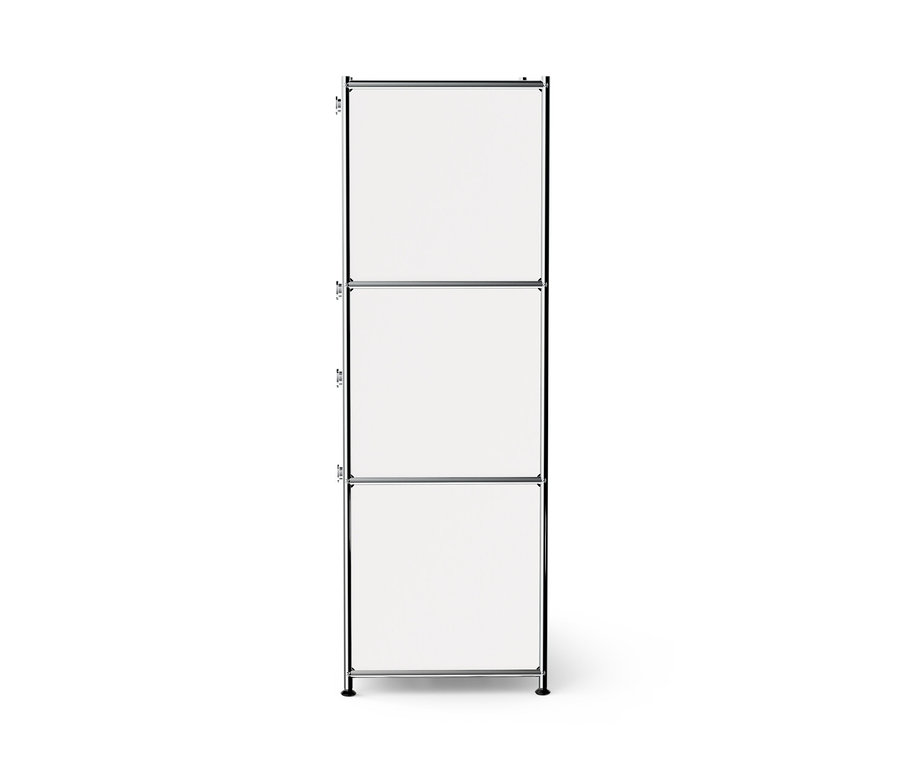 Weiße Metallkommode »CN3« mit 2 Klappenfächern und 2 Schubladen.