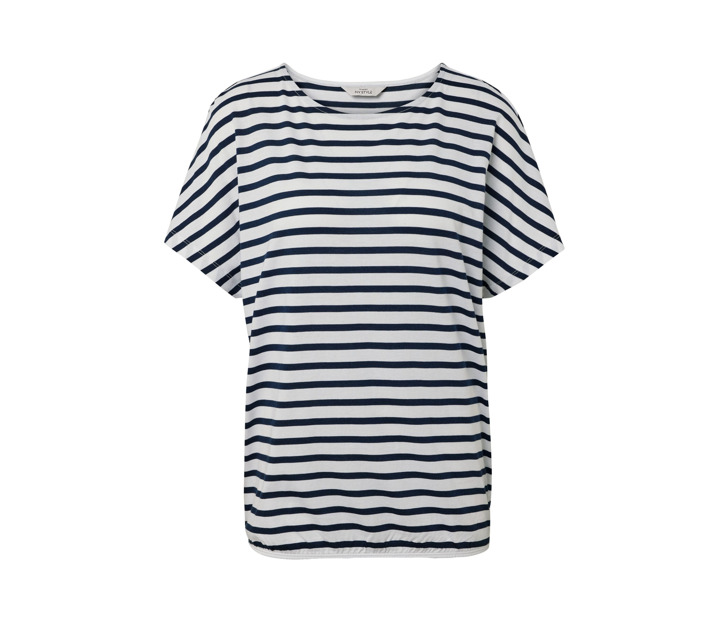 Tchibo - Überschnittenes Blusenshirt - Damen - Gr. S - dunkelblau/gestreift