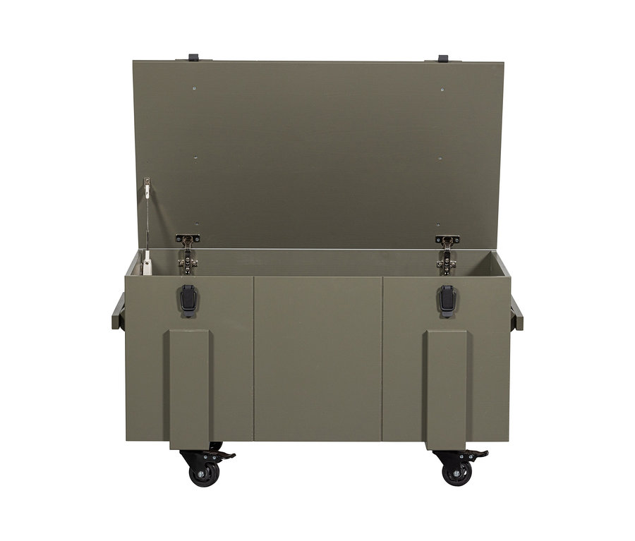 Geöffnete Woood Aufbewahrungskiste »Bobby«, Kiefer Forest, mit Rollen.