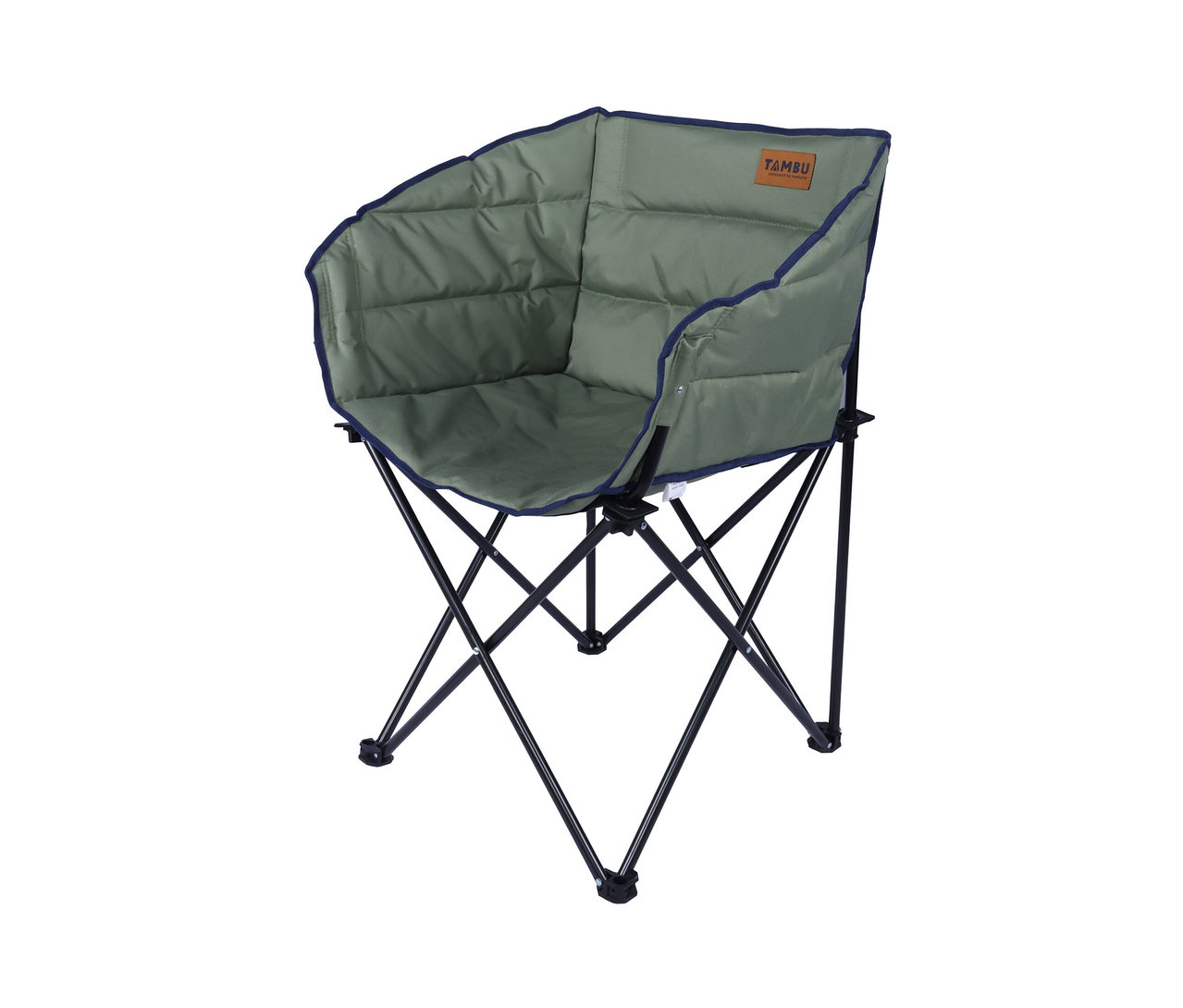 Grüner Tambu Camping-Faltstuhl »ASANA« mit schwarzem Gestell auf weißem Hintergrund.