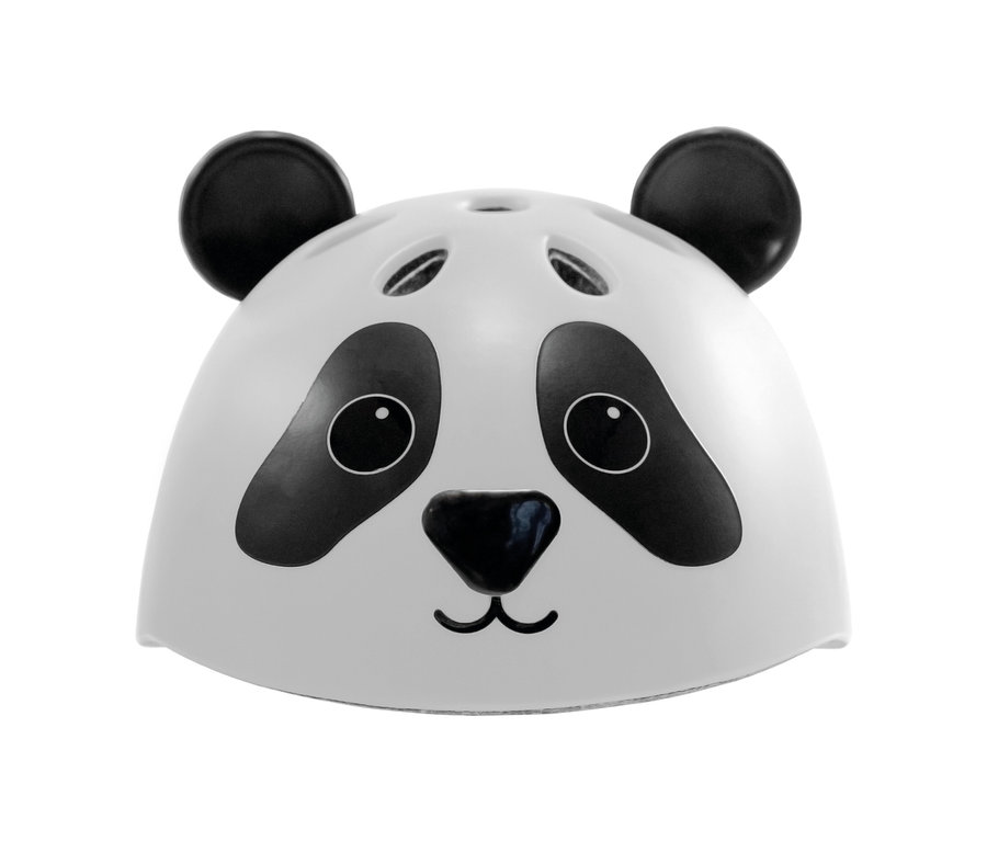 Weißer HUDORA Kinderhelm »Pandy« mit Panda-Motiv.