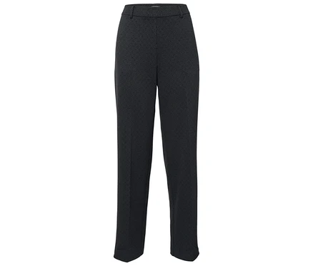 Schwarze Hose mit geometrischem Muster.
