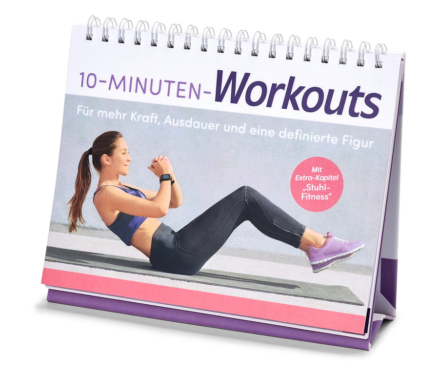Tischkalender mit Trainingsplan "10-MINUTEN-Workouts".