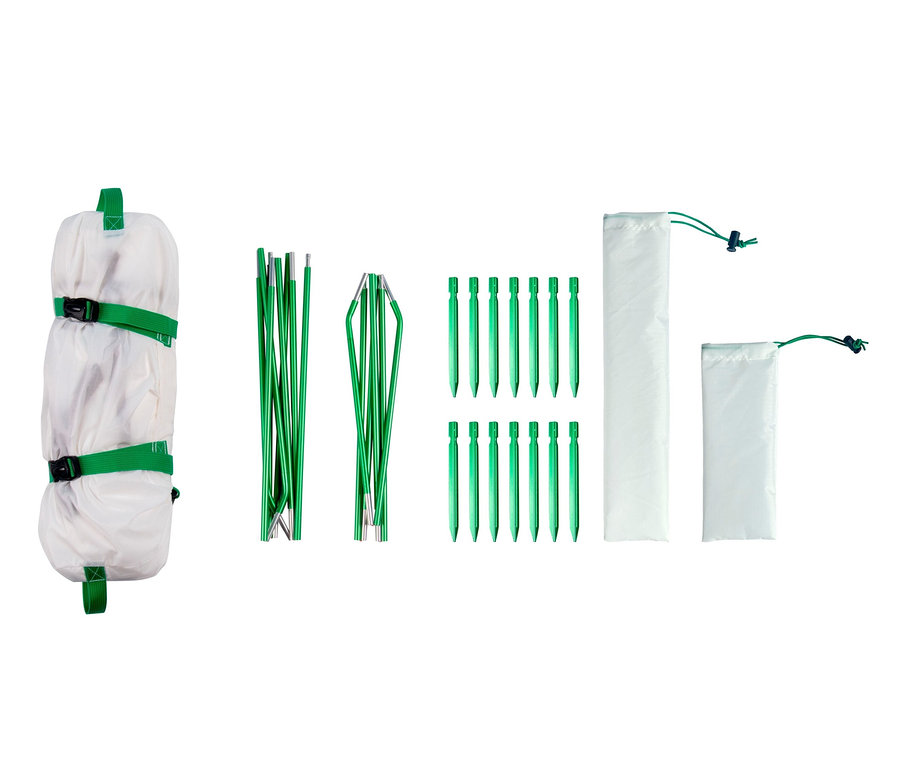 Verpacktes Tambu 2-Personen-Trekkingzelt »SURAN 2«, Stangen, Heringe und Hüllen.