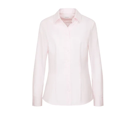 Rosé Seidensticker Twillbluse mit langen Ärmeln und Knopfverschluss.