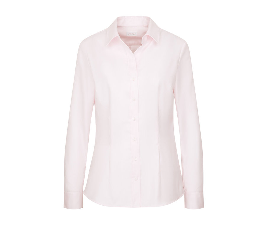 Rosé Seidensticker Twillbluse mit langen Ärmeln und Knopfverschluss.